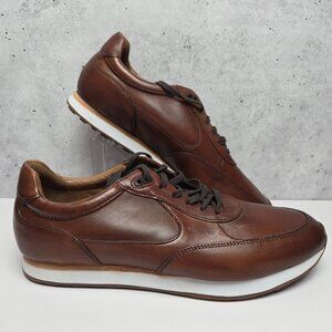 Johnston & Murphy Malek Tan Calfskin Lace-Up Sneakers Mens Size 9